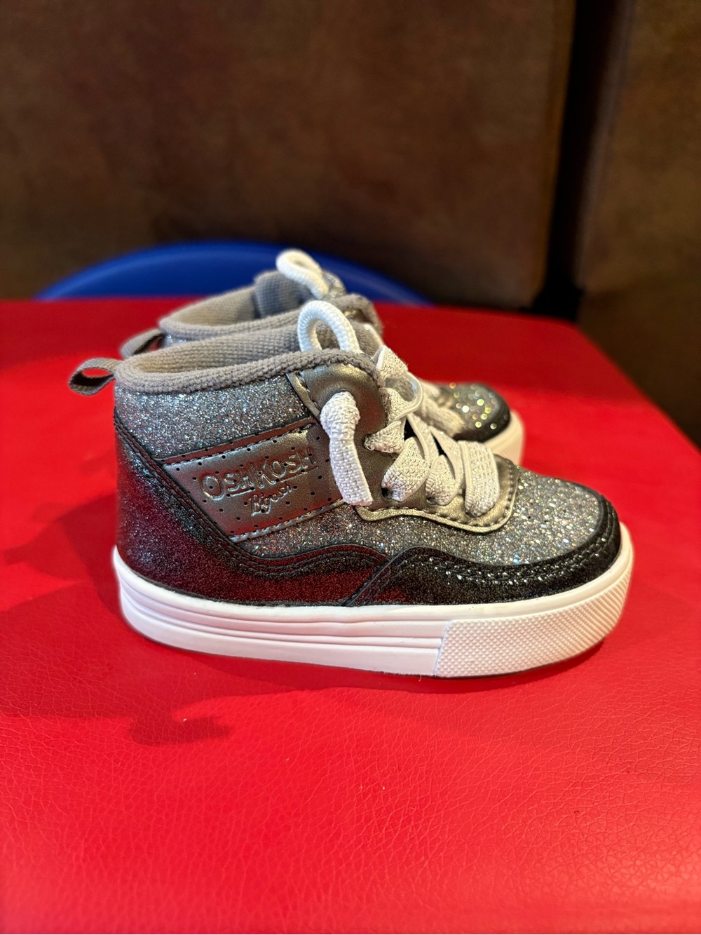 OshKosh B'gosh Kids Glitter High-Top Sneakers - Silver